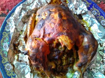 دجاجة محشي معمر باللحمة المفرومة كفتة | chhiwati.com